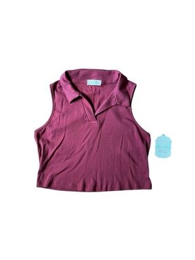 NWT Altar’d’state Sleeveless Collared Tank Top in Berry